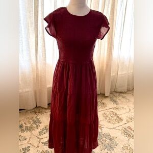 Sweet Wanderer Deep Rose/Mauve Maxi Dress Spring Lightweight.